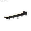 GobekUsa Minimalistic LED Vanity Sconce Bathroom Wall Light - Black, Tubular Acrylic Shade (16"/20"/24" L)