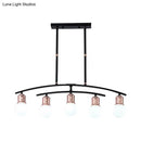 GobekUsa Minimalistic Linear Chandelier - 5/7 Lights, Black/White Metal Finish, Island Light