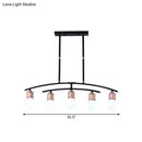 GobekUsa Minimalistic Linear Chandelier - 5/7 Lights, Black/White Metal Finish, Island Light