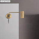 GobekUsa Minimalistic Metal Adjustable Tubular Wall Lamp with 1-Light Bedside Spotlight