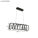 GobekUsa Minimalistic Metal LED Island Light Fixture in Black for Dining Room Ceilings