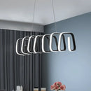 GobekUsa Minimalistic Metal LED Island Light Fixture in Black for Dining Room Ceilings