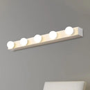 GobekUsa Minimalistic Black/White Finish Vanity Lighting Fixture – Open Bulb, 4/5 Heads Metal Wall Light for Bathroom