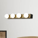 GobekUsa Minimalistic Black/White Finish Vanity Lighting Fixture – Open Bulb, 4/5 Heads Metal Wall Light for Bathroom
