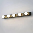 GobekUsa Minimalistic Black/White Finish Vanity Lighting Fixture – Open Bulb, 4/5 Heads Metal Wall Light for Bathroom