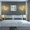 GobekUsa Minimalistic White Acrylic LED Wall Lamp for Bedroom - Diamond Twig Flower Design