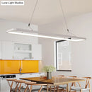 GobekUsa Minimalistic White LED Pendant Light for Dining Room with Acrylic Shade - Rectangle Shape, Warm/White Light - Various Sizes Available