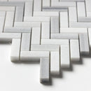 Mink White Honed Herringbone 5/8x2 Marble Mosaics 12 1/8x13 3/8