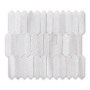 Mink White Polished Baby Picket Waterjet Marble Mosaics 13 3/16x11