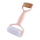 Mint and pink dough roller rolling pin with grid knife kitchen tool by Decorbites