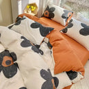GobekUsa Double-Sided Floral Print Cotton Bedding Set - Queen Size Soft Duvet Cover Set