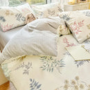 GobekUsa Double-Sided Floral Print Cotton Bedding Set - Queen Size Soft Duvet Cover Set