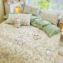 GobekUsa Double-Sided Floral Print Cotton Bedding Set - Queen Size Soft Duvet Cover Set