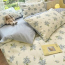GobekUsa Double-Sided Floral Print Cotton Bedding Set - Queen Size Soft Duvet Cover Set