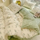 GobekUsa Double-Sided Floral Print Cotton Bedding Set - Queen Size Soft Duvet Cover Set
