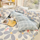 GobekUsa Double-Sided Floral Print Cotton Bedding Set - Queen Size Soft Duvet Cover Set