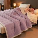 GobekUsa Cozy 3-Layer Coral Fleece Winter Blanket - Soft & Warm Bed Quilt