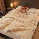 GobekUsa Cozy 3-Layer Coral Fleece Winter Blanket - Soft & Warm Bed Quilt