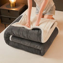 GobekUsa Cozy 3-Layer Coral Fleece Winter Blanket - Soft & Warm Bed Quilt