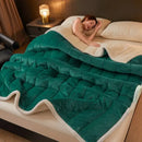 GobekUsa Cozy 3-Layer Coral Fleece Winter Blanket - Soft & Warm Bed Quilt