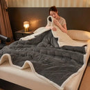 GobekUsa Cozy 3-Layer Coral Fleece Winter Blanket - Soft & Warm Bed Quilt