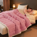 GobekUsa Cozy 3-Layer Coral Fleece Winter Blanket - Soft & Warm Bed Quilt