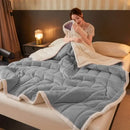 GobekUsa Cozy 3-Layer Coral Fleece Winter Blanket - Soft & Warm Bed Quilt