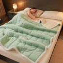 GobekUsa Cozy 3-Layer Coral Fleece Winter Blanket - Soft & Warm Bed Quilt
