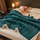 GobekUsa Cozy 3-Layer Coral Fleece Winter Blanket - Soft & Warm Bed Quilt