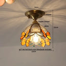 GobekUsa Blue Flower Glass LED Ceiling Light | Nordic Modern Flush Mount Lamp