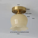GobekUsa Blue Flower Glass LED Ceiling Light | Nordic Modern Flush Mount Lamp