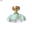 GobekUsa Blue Flower Glass LED Ceiling Light | Nordic Modern Flush Mount Lamp