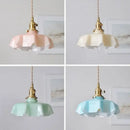 GobekUsa Blue Flower Glass LED Ceiling Light | Nordic Modern Flush Mount Lamp