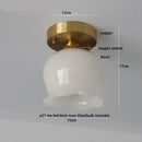 GobekUsa Blue Flower Glass LED Ceiling Light | Nordic Modern Flush Mount Lamp