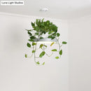 GobekUsa Brooklyn - Round Macaron Round Hanging Light Acrylic LED Pendant Lighting Fixture in Black/Grey/White with Top Plant Pot