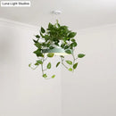 GobekUsa Brooklyn - Round Macaron Round Hanging Light Acrylic LED Pendant Lighting Fixture in Black/Grey/White with Top Plant Pot