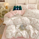 GobekUsa Cartoon Heart Plant Floral Print 3Pcs Set (Duvet Cover + Pillowcases)