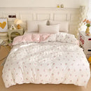 GobekUsa Cartoon Heart Plant Floral Print 3Pcs Set (Duvet Cover + Pillowcases)