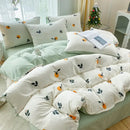 GobekUsa Cartoon Heart Plant Floral Print 3Pcs Set (Duvet Cover + Pillowcases)