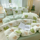 GobekUsa Cartoon Heart Plant Floral Print 3Pcs Set (Duvet Cover + Pillowcases)