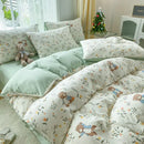 GobekUsa Cartoon Heart Plant Floral Print 3Pcs Set (Duvet Cover + Pillowcases)