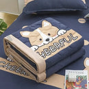 GobekUsa Daisy Print Quilted Summer Quilt Set in Soft Breathable Fabric