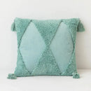 Mint green diamond tassel cushion cover living room corduroy pillow by Decorbites