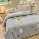 Mint green dinosaur patterns snowflake velvet blanket bedroom decor by Decorbites