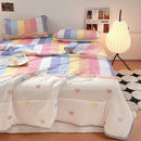 GobekUsa Cool Feeling Silky Summer Comforter & Latex Fitted Sheet Set