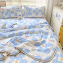 GobekUsa Cool Feeling Silky Summer Comforter & Latex Fitted Sheet Set
