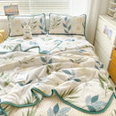 GobekUsa Cool Feeling Silky Summer Comforter & Latex Fitted Sheet Set