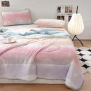 GobekUsa Cool Feeling Silky Summer Comforter & Latex Fitted Sheet Set