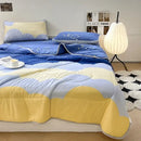 GobekUsa Cool Feeling Silky Summer Comforter & Latex Fitted Sheet Set