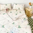 GobekUsa Cool Feeling Silky Summer Comforter & Latex Fitted Sheet Set